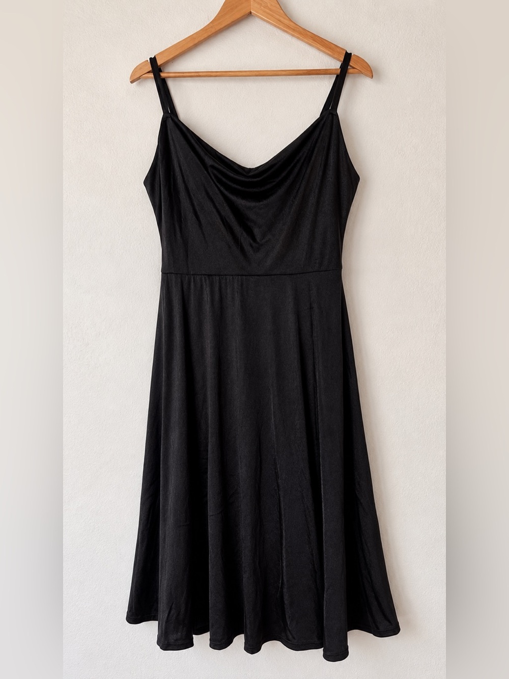 Black Cowl Neck Slip Dress - Women's